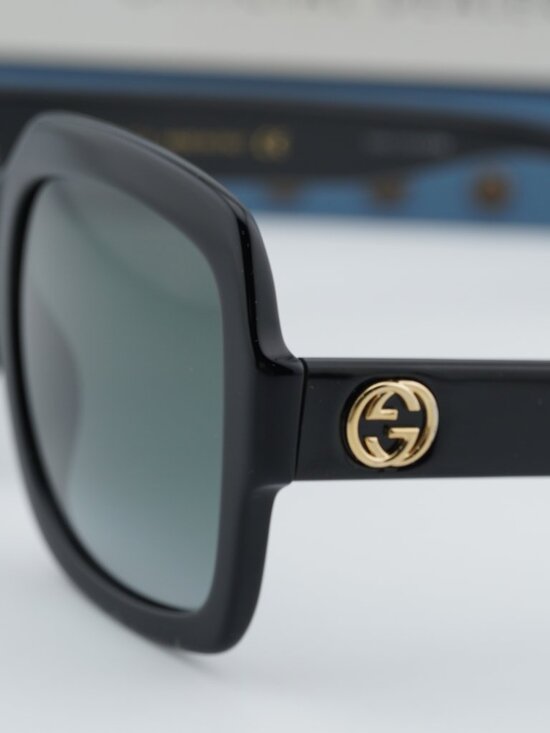 Gucci GG0036S 001 Women Square Sunglasses - Black / Grey main image 7